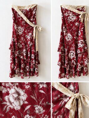 Especia Anthropologie Floral Wrap Midi Dress NWT Size Medium $285